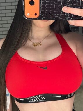 Nike red sports bra